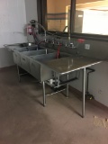 3 Compartment stainless sink