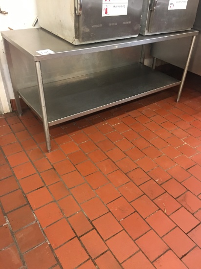6' Stainless steel table with bottom shelf
