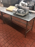 6' Stainless steel table with backsplash