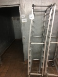 Meat tray rack on casters