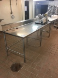 8' Stainless steel table with backsplash