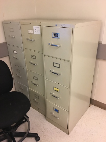 (3) Four drawer file cabinets