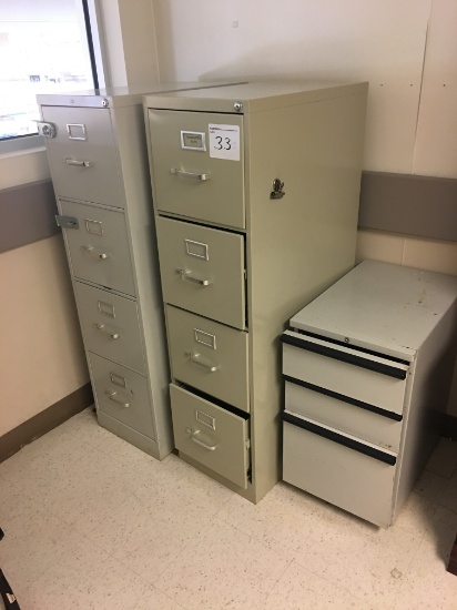 (3) File cabinets