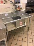 One bay sink with drain board