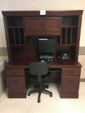 Wood computer desk