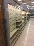 64' Center isle Lozier shelving, measured down middle