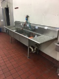 Three bay sink