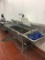 Three bay sink with drainboards