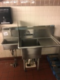 Stainless one bay sink with hand sink attached