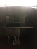 Stainless one bay sink with drainboard