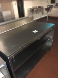 5' Stainless cabinet with shelves and backsplash