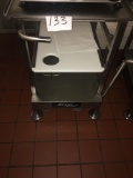 Stainless slicer stand on casters