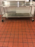 6' Stainless steel table with backsplash and shelf