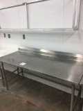 6' Stainless steel table with backsplash