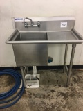 Stainless one bay sink with drainboard