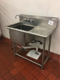 Stainless one bay sink with drainboard