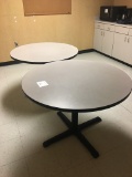 (2) Round tables, sold as one lot