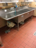 Stainless three bay sink