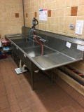 Stainless three bay sink