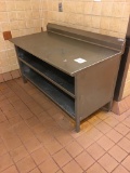 5' Stainless cabinet with backsplash and shelves