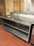 6' Stainless steel cabinet with backsplash and shelves