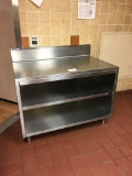 4' Stainless steel cabinet with backsplash and shelves