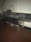 Stainless three bay sink with drainboards and faucet
