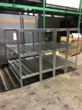 (4) Three shelf aluminum cooler racks