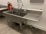 Stainless steel two bay sink