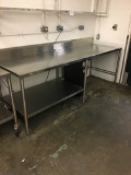 8' Stainless steel table