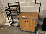 Wood cart/ metal rack