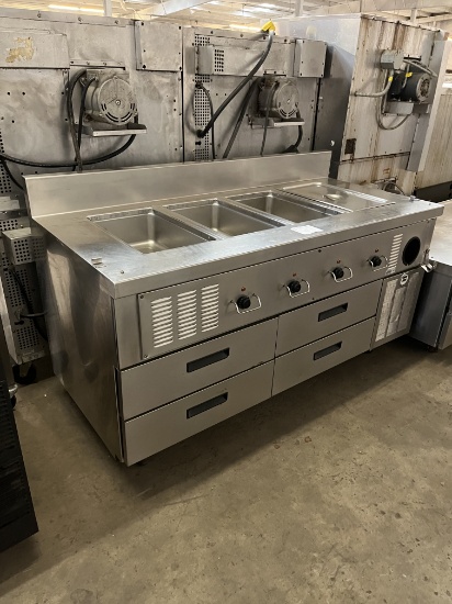 68" Steam Table with (4) cold drawers