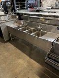 6' Four Compartment Bar Sink