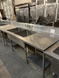 Two Bay Stainless Sink with  (2) Side Tables