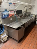 Three bay sink, 11' long