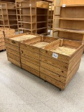 (3) Wood bins on casters.  Your bid X 3