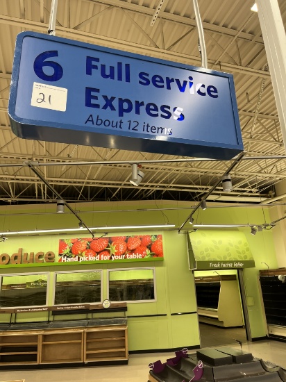 (6) Checkout lane signs