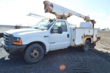 2000 FORD F350 SUPERDUTY, W/ BUCKET CRANE, SERVICE BODY, DUALS, POWER STROK