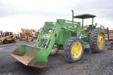 JD 2950 W/ 260 SELF LEVELING LOADER, 7,561 HRS, 4WD, REAR WHEEL WEIGHTS, 13