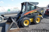 NH LS160 SKID LOADER W/ CAB, AIR, HEAT, HYD QUICK ATTATCH, WEIGHT PACKAGE,