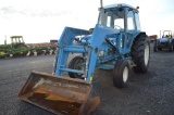 FORD 6610 W/ 595 ALLIED LOADER, CAB, 7,399 HRS, 18.4R34 REAR TIRES