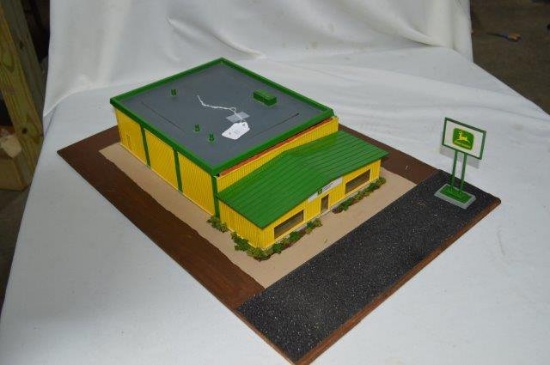 JD dealership on wood