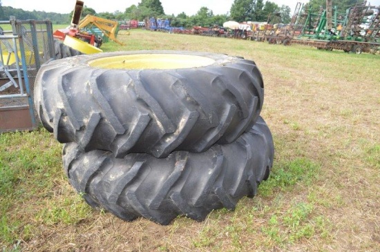 20.8R38 duals w/ 10 bolt rims