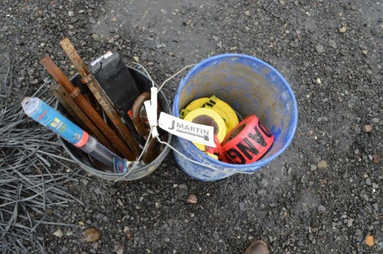 Concrete chisels, bits, & caution tape