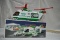 Hess carrier helicopter w/ operating rotors, lights and sounds, friction motorcycle, & cruiser