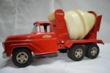 Tonka cement mixer,ground driven spinning barrel,barrel tips up