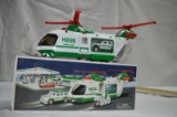 Hess carrier helicopter w/ operating rotors, lights and sounds, friction motorcycle, & cruiser