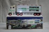 Hess car hauler truck w/ 2 race cars (friction cars) & lights