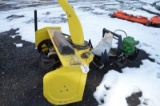 JD 47 quick hitch snowblower w/ mounts, chains, and JD weights