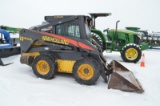 NH LS190 B skidloader w/ 2,390 hrs, 2 speed, cab-heat, rear weights, 12-16.